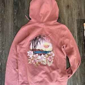 Volcom Sunset Pink Hoodie with Floral Design